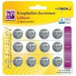Heitech Lithium Knopfzellen-Sortiment 12 tlg.