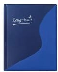 Idena Zeugnismappe wattiertes Cover 12 Klarsichth&uuml;llen 100&micro; blau DIN A4