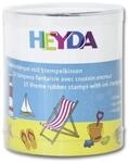 Heyda Motivstempel-Set "Urlaub", Klarsicht-Runddose