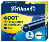 PELIKAN 301184 Pelikan Tintenpatronen 4001&reg;, Blau-Schwarz, 6 St&uuml;ck