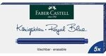 FABER-CASTELL 185524 Gro&szlig;raum-Standardtintenpatronen blau 5er