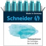 SCHNEIDER 166134 Tintenpatronen Pastell bermuda blue, 6er Schachtel