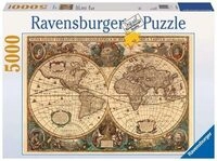 RAVENSBURGER 17411 Puzzle 500 Teile Historische Weltkarte, Henricus (Hendrick)