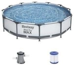 BESTWAY 56416 Frame Pool &ldquo;Steel Pro&trade;&rdquo; Set mit Filterpumpe 366 x 76 cm