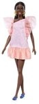 MATTEL HRH14 Barbie Fashionista Doll - Peach Puffy Sleeves Dress