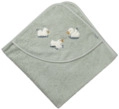 STERNTALER 7102477 Kapuzenbadetuch mit Motiv Ente Edda 80 x 80 cm hellt&uuml;rkis