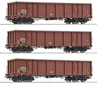 ROCO 6600103 H0 3-tlg. Set: Offene G&uuml;terwagen Eas 5948, DR, Ep. IV