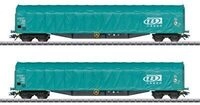 M&Auml;RKLIN 47164 H0 Schiebeplanenwagen-Set Rils, SNCB/NMBS, Ep. VI