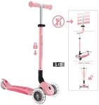 Authentic Sports Globber Primo Foldable Plus Lights pastellrosa-pink, mit