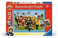 RAVENSBURGER 12001031 Kinderpuzzle 2 x 12 Teile Feuerwehrmann Sam - Die Rettung naht