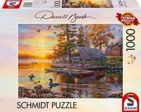 SCHMIDT SPIELE 58532 Puzzle 1000 Teile Darrell Bush: Bootshaus mit Kanus