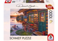 SCHMIDT SPIELE 58531 Puzzle 1.000 Teile Seeh&uuml;tte mit Fahrrad, Darrel Bush