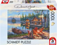 SCHMIDT SPIELE 58530 Erwachsenenpuzzle 1.000 Teile Darrel Bush Seeufer am Loon Lake,