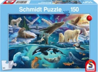 SCHMIDT SPIELE 56484 Kinderpuzzle 150 Teile - Tiere in der Arktis
