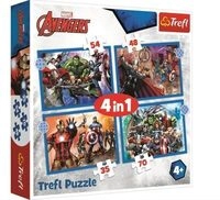 TREFL 34386 4 in 1 Puzzle 35, 48, 54, 70 Teile - Avengers