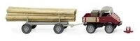 WIKING 087006 1:87 Unimog U 411 mit Langholzanh&auml;nger - braunrot
