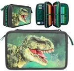DEPESCHE 12475 Dino World 3-Fach Federtasche mit 3D Effekt