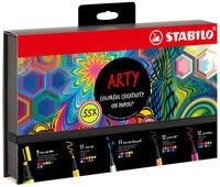 Stifte-Set - STABILO ARTY Creative Set - 55er Pack - Fineliner, Filzschreiber,