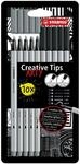 STABILO 10er Pack Creative Tips Multi-Liner-Set ARTY schwarz mittelgrau 0,7 0,4 mm