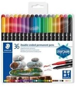 STAEDTLER&reg; 3187 Doppelfasermaler permanent, Etui mit 18 Fasermalern in sortierten