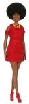 MATTEL HRH18 Barbie Fashionista Puppe mit nat&uuml;rlichen schwarzen Haaren, rotem...