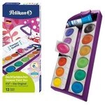 PELIKAN 701327 Farbkasten K12&reg; Violett inkl. Deckwei&szlig;, 12 Farben