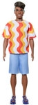 MATTEL HRH23 Barbie Fashionista Ken-Puppe - Red and Orange Shirt
