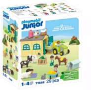 PLAYMOBIL&reg; 71656 JUNIOR: Bauernhof-Abenteuer mit Traktor, Anh&auml;nger und tierischen