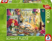 SCHMIDT SPIELE 59789 Puzzle 1000 Teile Puzzlezeit mit Katze
