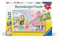 RAVENSBURGER 12000858 Kinderpuzzle 2 x 12 Teile Zauberhafte Freundschaft