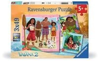 RAVENSBURGER 12004102 Kinderpuzzle 3 x 49 Teile Vaiana 2 Auf, zu neuen Abenteuern