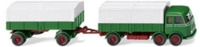 WIKING 042905 1:87 Pritschenh&auml;ngerzug (MB LP 333) - grasgr&uuml;n