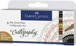 Faber-Castell Tuschestift Pitt Artist Pen Calligraphy Set, 2,5 mm, 6er Etui