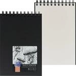 Oxford Sketchbook A5 mit Spiralbindung, 50 Blatt, 100g/m&sup2;, Hardcover, schwarz