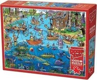 COBBLE HILL 3844503 Puzzle 1000 Teile Verr&uuml;ckter Angelausflug