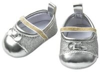 HELESS 748 Puppen-Glitzerballerinas, silber, Gr. 38-45 cm