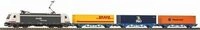 PIKO 96900 H0 Start-Set E-Lok TRAXX mit 3 Containertragwagen und Bettung,...