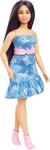 MATTEL HYT89 Barbie Fashionista Puppe im Denimkleid mit Schmetterlingsaufdruck