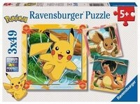 RAVENSBURGER 12004062 Kinderpuzzle 3 x 49 Teile Pok&eacute;mon