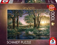 SCHMIDT SPIELE 58546 Puzzle 1000 Teile Morgenzauber am Teich