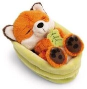 NICI 61581 Kuscheltier Fuchs mit Blatt 12 cm schlafend im K&ouml;rbchen NICI GREEN