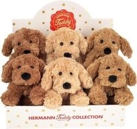 HERMANN TEDDY 91985 Schlenkerhund 3-farbig sortiert, 20 cm