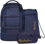 SATCH 01472-30054-10 Pack Schulrucksack Set Denim Blue, dunkelblau
