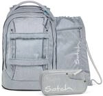 Satch Pack Schulrucksack Set 3-teilig Washed Blue 30 Liter