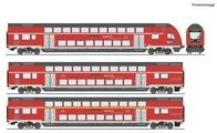 ROCO 6220144 H0 3-tlg. Set: Doppelstockwagen DBpza / DABdpza / DBpbzfa Wechselstrom,