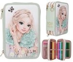 DEPESCHE 13303 TOPModel 3 Fach Federtasche mit Stickerei SUMMER FEELING