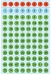 HERMA Zahlen-Sticker 1-160, Durchmesser: 12 mm, farbig