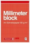 BRUNNEN 104747001 Millimeterblock A4 einseitiges mm-Schema in rotbraunem...