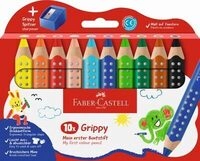 FABER CASTEL 110636 Buntstift Grippy 10er Set mit Spitzer