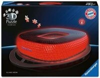 RAVENSBURGER 12008033 3D Puzzle beleuchtet 216 Teile: Allianz Arena - mit Licht